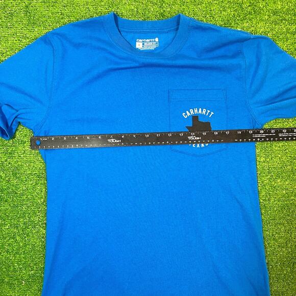 Carhartt Pocket Tee SM‎ Relax Fit Blue TX NWOT Carhartt Shirt - Picture 4 of 6